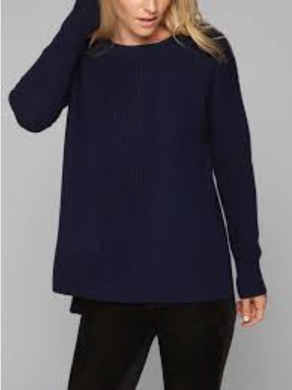 Athleta Relaxed Navy Merino Crewneck Women's Sweater